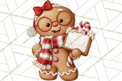 Christmas Gingerbread Clipart PNG, Cute Christmas Characters Product Image 5
