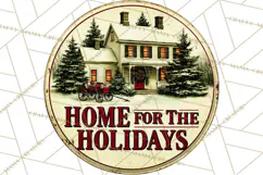 Vintage Christmas Round Signs Clipart, Rustic Metal Product Image 5
