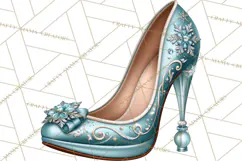 Christmas High Heel Clipart PNG, Whimsical Holiday Shoes Product Image 5