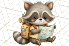 Cute Hiking Woodland Animals Adventure Clipart PNG Product Image 4