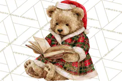 Christmas Teddy Bear Clipart PNG Watercolor Holiday Bears Product Image 5