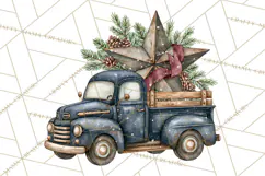 Vintage Truck Christmas PNG Product Image 2