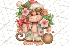Christmas Characters PNG, Tropical Christmas Clipart Product Image 2