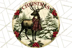 Vintage Christmas Round Signs Clipart, Rustic Metal Product Image 2