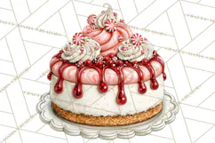 Peppermint Christmas Bakery Clipart PNG, Candy Cane Sweets Product Image 2