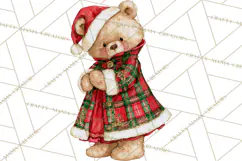 Christmas Teddy Bear Clipart PNG Watercolor Holiday Bears Product Image 2