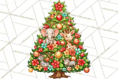 Christmas Tree World Travel Clipart PNG Product Image 2