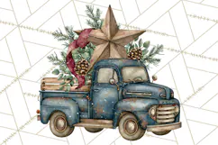 Vintage Truck Christmas PNG Product Image 3