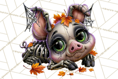 Animal Skeleton Halloween PNG Clipart Set Product Image 3