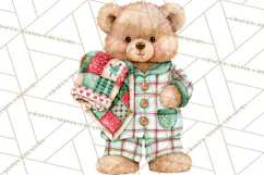 Christmas Teddy Bear Clipart PNG Watercolor Holiday Bears Product Image 3