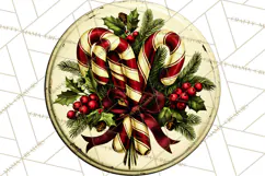 Vintage Christmas Round Signs Clipart, Rustic Metal Product Image 3