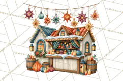 Scandinavian Christmas Market Clipart PNG Illustrations Product Image 3