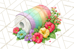 Rainbow Hair Stylist Clipart, Colorful Salon Tools PNG Product Image 2