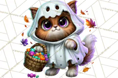 Cute Ghost Dogs And Cats Halloween PNG Clipart Product Image 4
