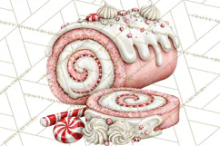 Peppermint Christmas Bakery Clipart PNG, Candy Cane Sweets Product Image 4