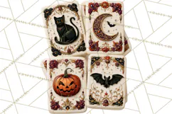Halloween Mahjong Clipart, Spooky Mahjong Tiles PNG, Gothic Product Image 4