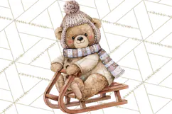 Christmas Teddy Bear Clipart PNG Watercolor Holiday Bears Product Image 5