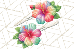 Rainbow Hair Stylist Clipart, Colorful Salon Tools PNG Product Image 4