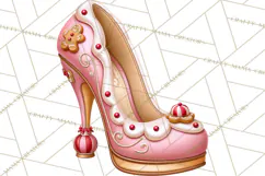 Christmas High Heel Clipart PNG, Whimsical Holiday Shoes Product Image 5