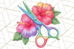 Rainbow Hair Stylist Clipart, Colorful Salon Tools PNG Product Image 4