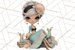 Beach Diva Summer Girls PNG Beach Glam Clipart Product Image 4