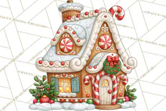 Downtown Gingerbread Town Buildings Clipart PNG Product Image 5