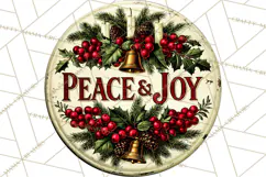 Vintage Christmas Round Signs Clipart, Rustic Metal Product Image 5