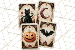 Halloween Mahjong Clipart, Spooky Mahjong Tiles PNG, Gothic Product Image 5