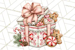 Peppermint Christmas Bakery Clipart PNG, Candy Cane Sweets Product Image 5