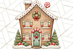 Downtown Gingerbread Town Buildings Clipart PNG Product Image 2