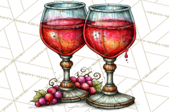 Christmas Wine Night Clipart PNG, Alcohol Christmas Png Product Image 2