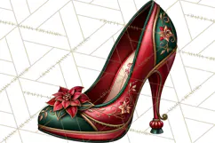 Christmas High Heel Clipart PNG, Whimsical Holiday Shoes Product Image 2