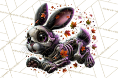 Animal Skeleton Halloween PNG Clipart Set Product Image 2