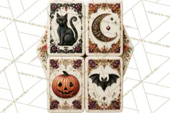 Halloween Mahjong Clipart, Spooky Mahjong Tiles PNG, Gothic Product Image 2