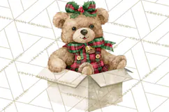 Christmas Teddy Bear Clipart PNG Watercolor Holiday Bears Product Image 2