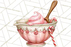 Peppermint Christmas Bakery Clipart PNG, Candy Cane Sweets Product Image 2