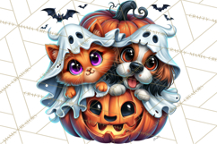 Cute Ghost Dogs And Cats Halloween PNG Clipart Product Image 2