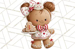 Christmas Gingerbread Clipart PNG, Cute Christmas Characters Product Image 2