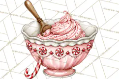 Peppermint Christmas Bakery Clipart PNG, Candy Cane Sweets Product Image 3