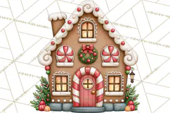 Downtown Gingerbread Town Buildings Clipart PNG Product Image 3