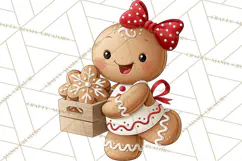 Christmas Gingerbread Clipart PNG, Cute Christmas Characters Product Image 3