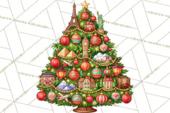 Christmas Tree World Travel Clipart PNG Product Image 3