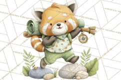 Cute Hiking Woodland Animals Adventure Clipart PNG Product Image 2