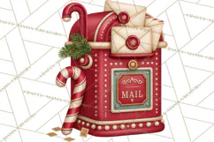 Christmas Mailroom Clipart, North Pole Santa Mail PNG Product Image 3