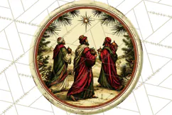 Vintage Christmas Round Signs Clipart, Rustic Metal Product Image 4
