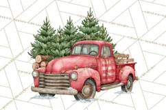 Vintage Truck Christmas PNG Product Image 4