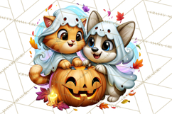 Cute Ghost Dogs And Cats Halloween PNG Clipart Product Image 4