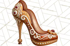 Christmas High Heel Clipart PNG, Whimsical Holiday Shoes Product Image 4