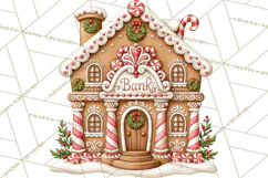 Downtown Gingerbread Town Buildings Clipart PNG Product Image 4