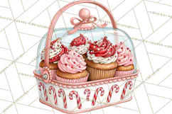 Peppermint Christmas Bakery Clipart PNG, Candy Cane Sweets Product Image 5